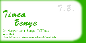 timea benye business card